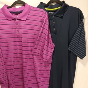 2 Tommy Armour Dri-logic XL Polo Shirts. Golf Shirt. Pink And Navy. Lot.